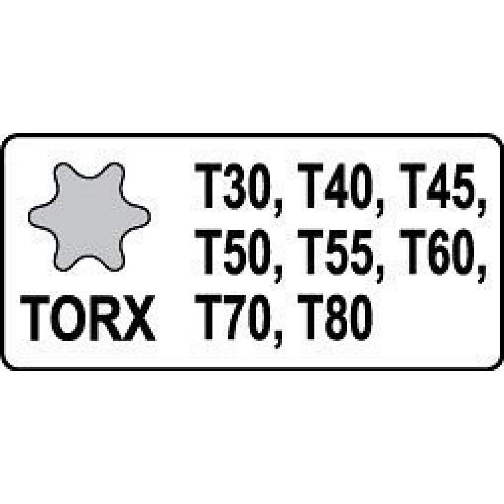 Sada vnějších rázových nástrčných klíčů 1/2" TORX T30-T80, 8 ks - YT-1065