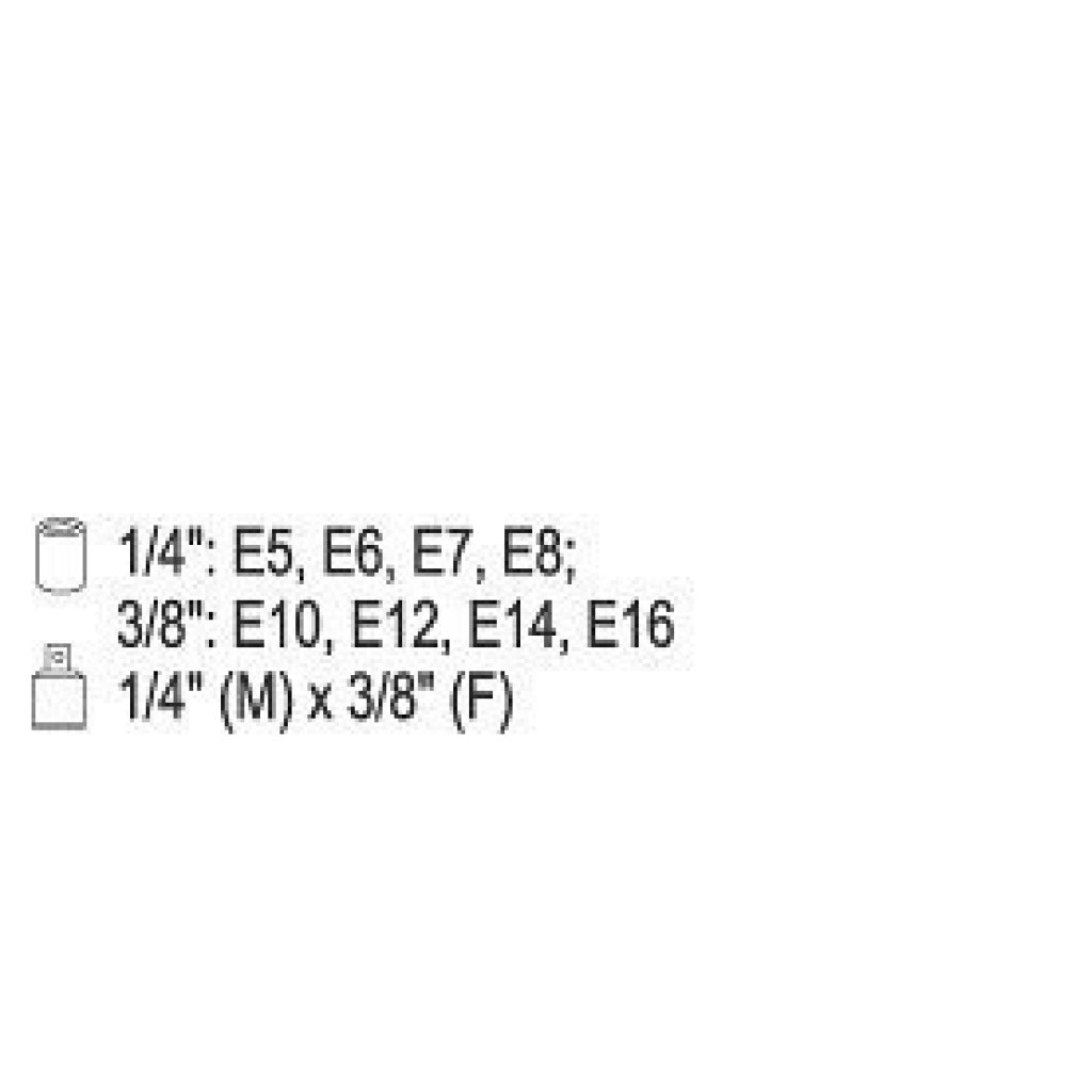 Sada vnitřních nástrčných klíčů 1/4", 3/8" TORX 9 ks E5-E16 YATO - YT-0520