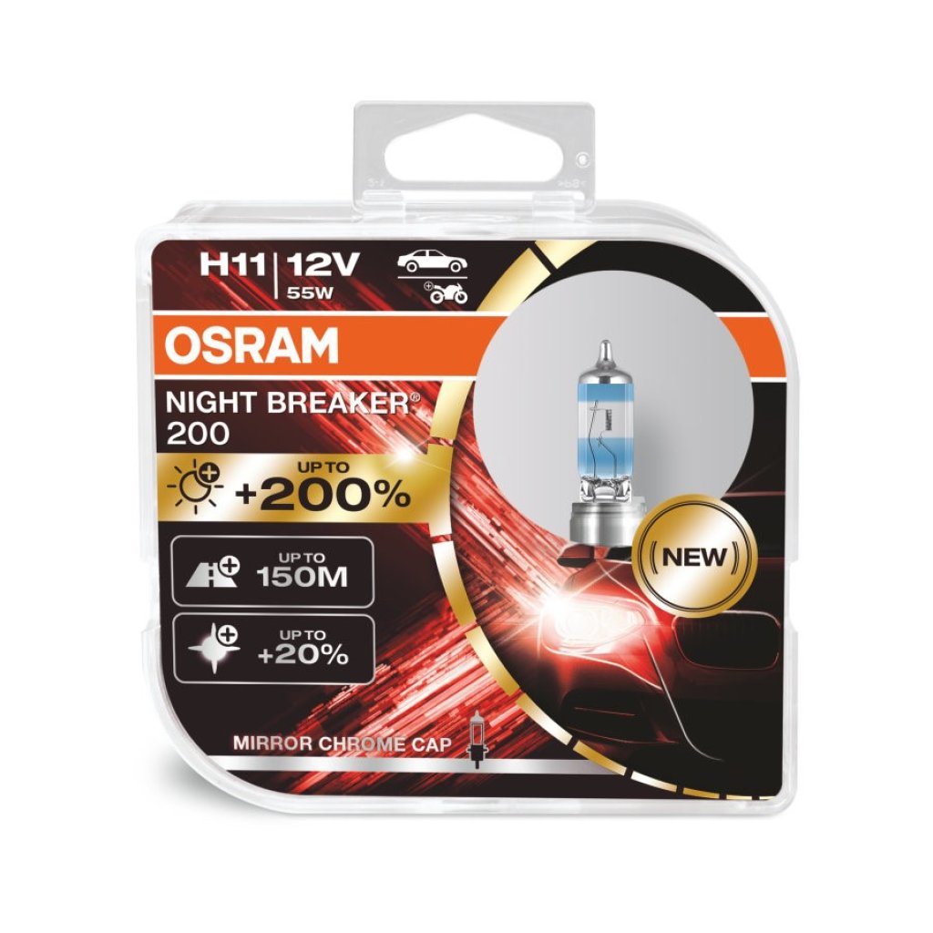 Sada žárovek 2xH11+200% OSRAM NIGHT BREAKER 200, 30821