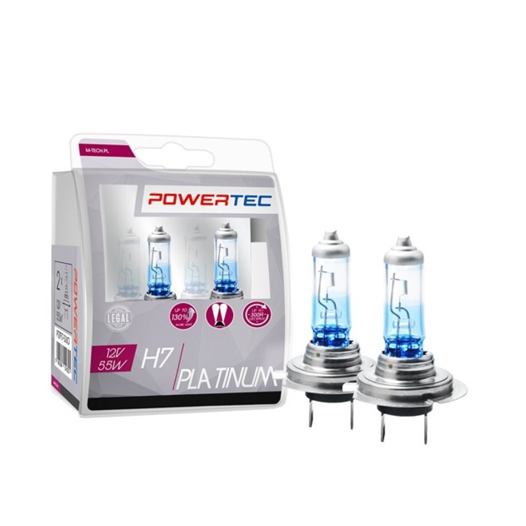 Sada žárovek H7 12V Powertec Platinum + 130%, PTZPT7-DUO, 51432