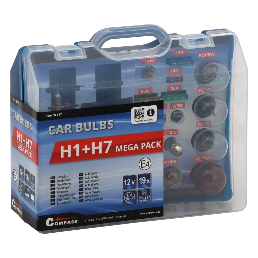 Sada žárovek MEGA H1+H7+pojistky, 08517