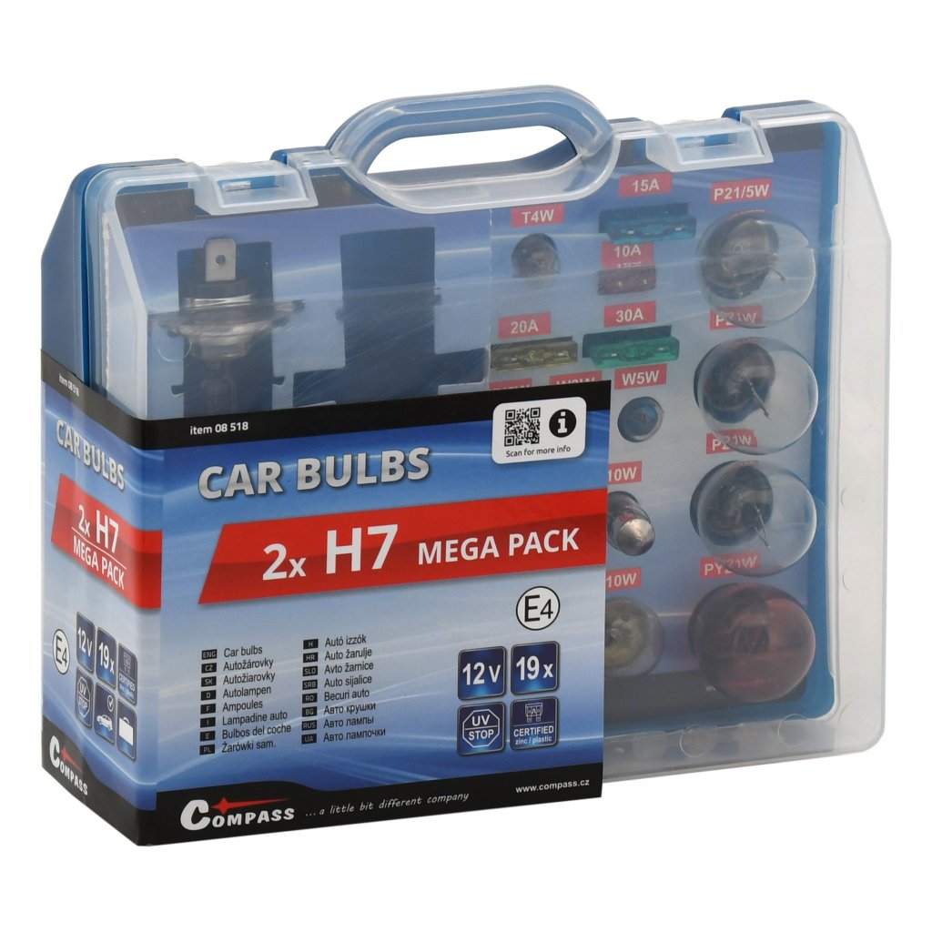 Sada žárovek MEGA H7+H7+pojistky, 08518