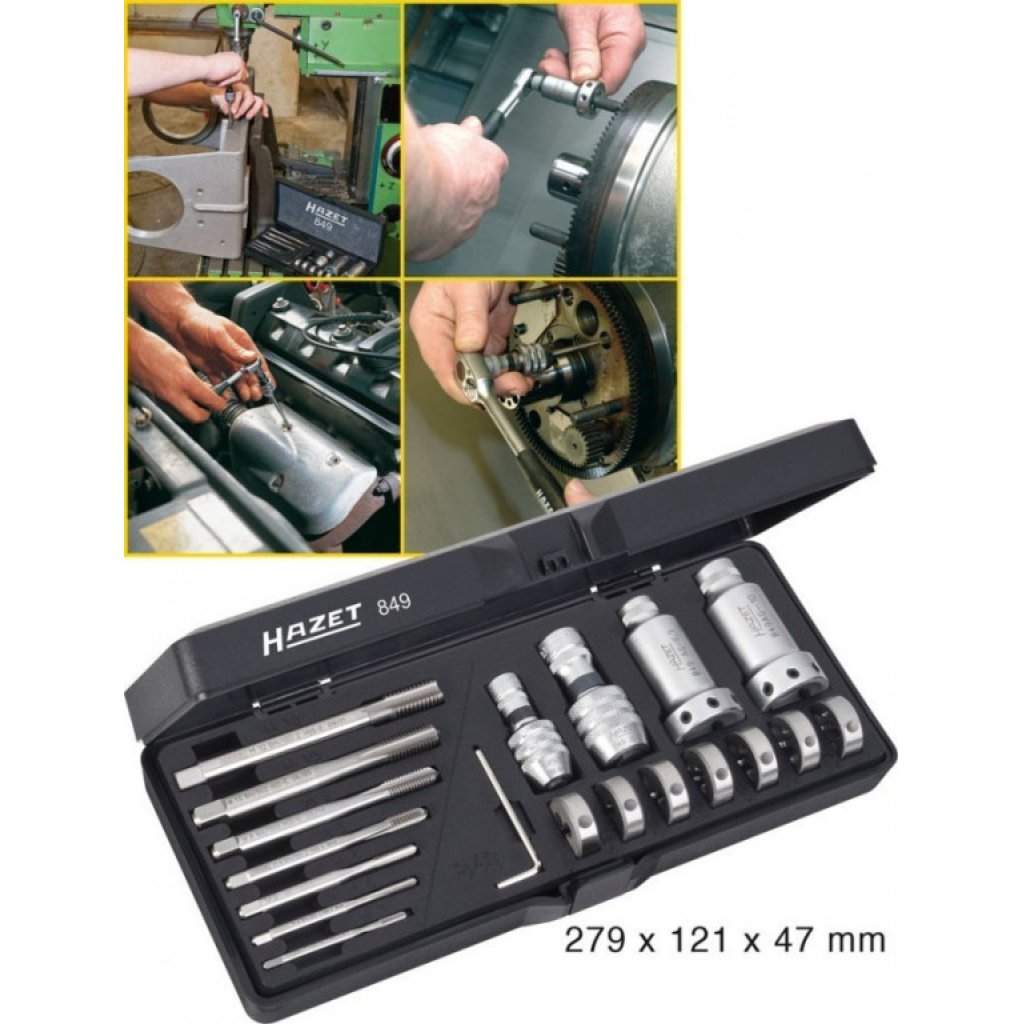 Sada závitníků a závitových matic 21 ks - 849- HA035984