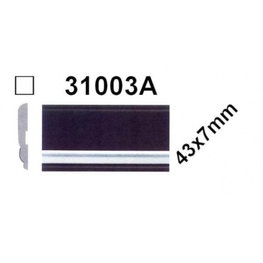 Samolepící lišta černá, 1x chromovaný proužek, 5m, 43x7mm, 31003A/5