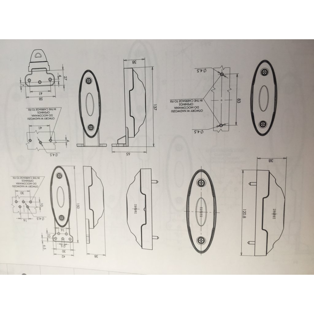Sdružené obrysové přední světlo, boční poziční světlo, 12V-24V, LED, W104