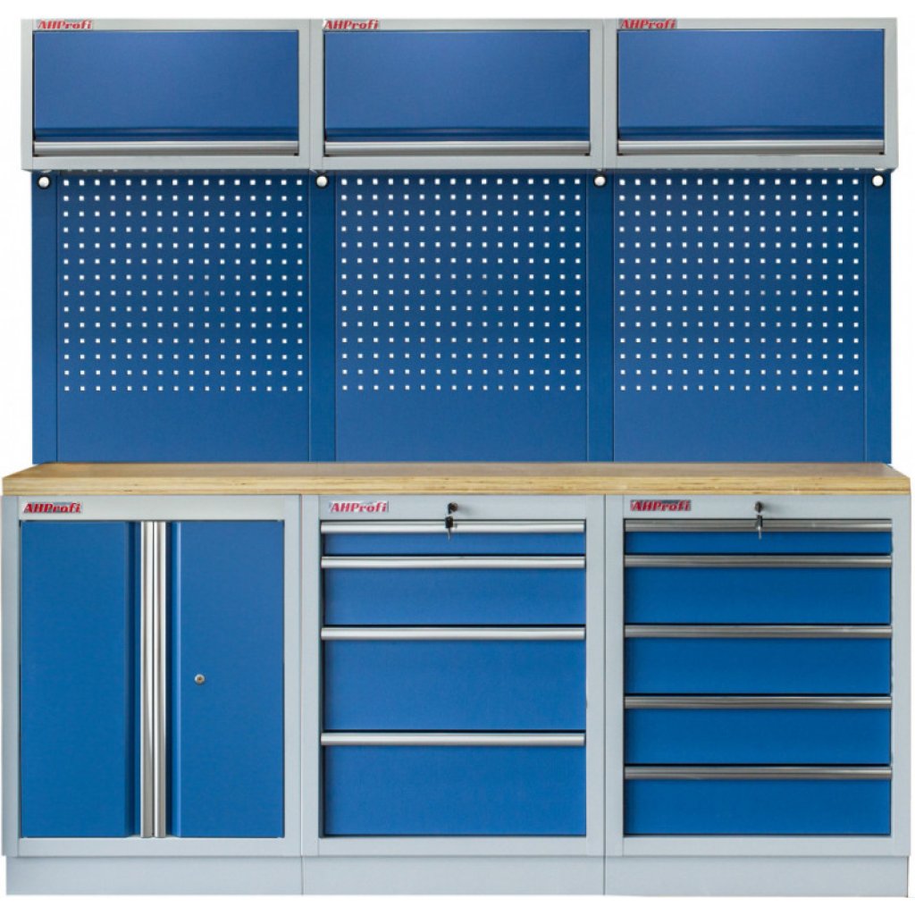 Sestava 6-ti ks PROFI BLUE dílenského nábytku 2040 x 495 x 2000 mm - MTGS1300BC Blue