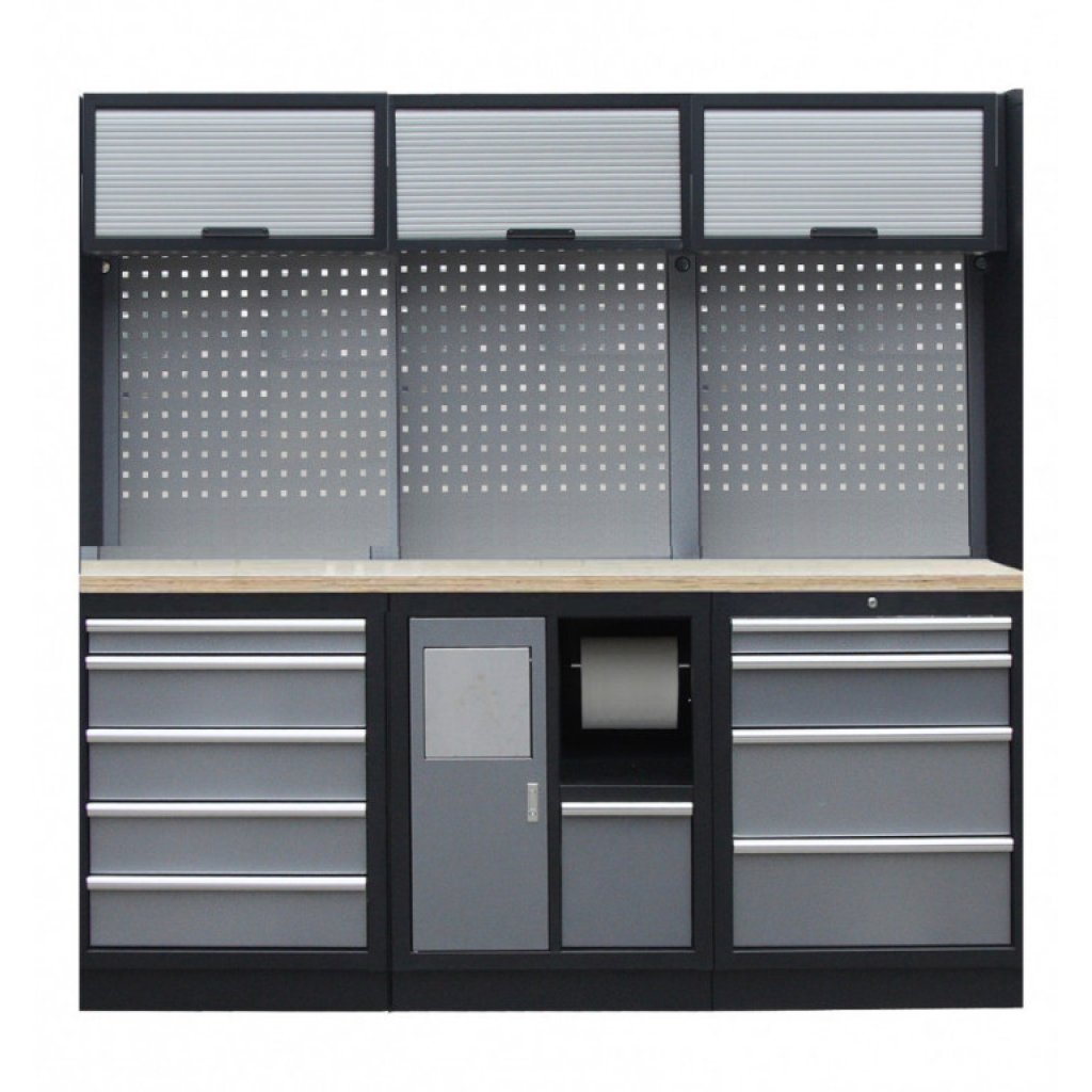 Sestava 6-ti ks PROFI dílenského nábytku 2040 x 495 x 2000 mm - TGS1301RRRDD Grey