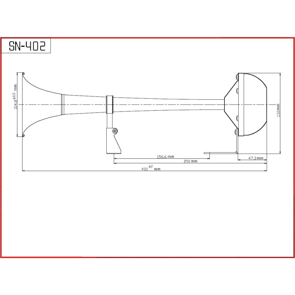 Singl-fanfára 400mm, nerezová, 12V, elektromagnetická