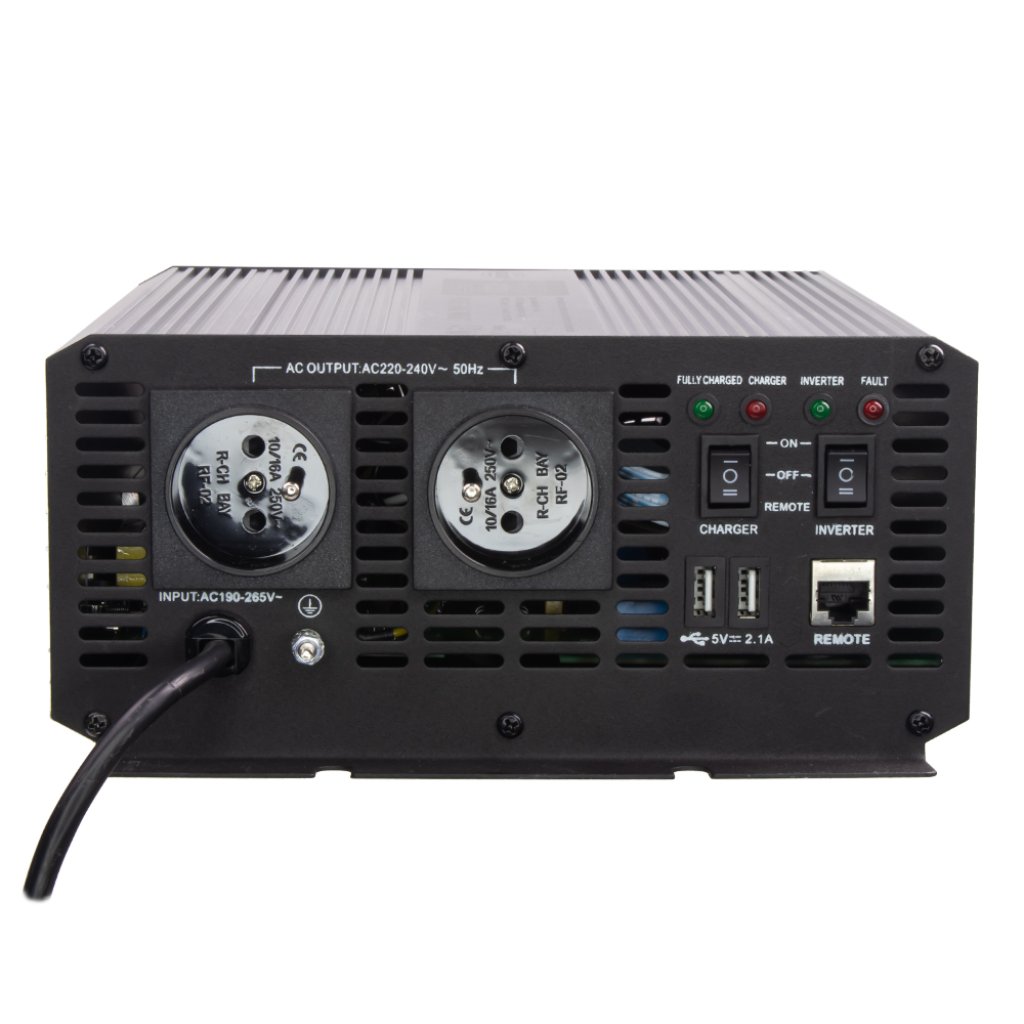 Sinusový měnič napětí UPS 600W 12/230V + nabíječka 12V/10A