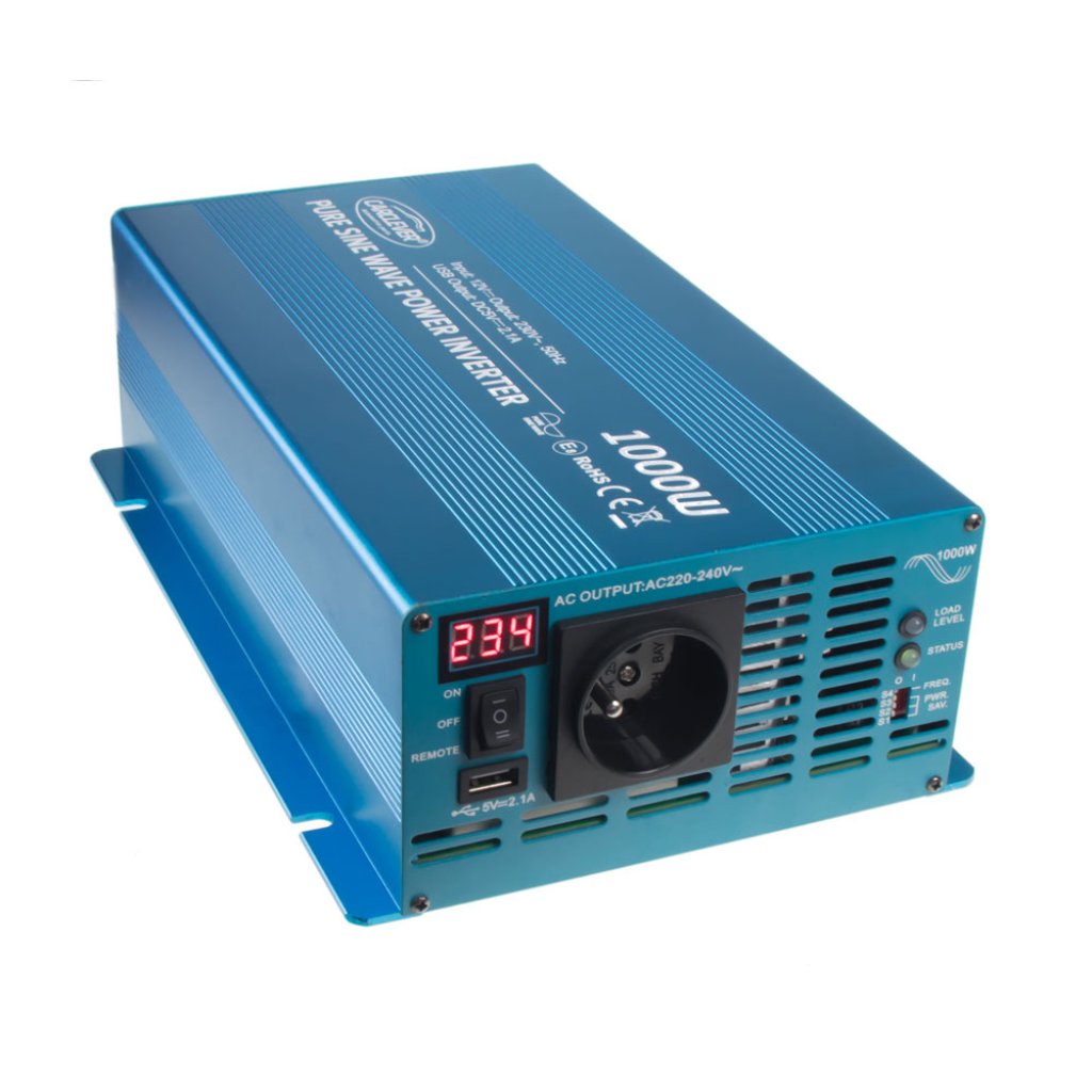 Sinusový měnič napětí z 12/230V, 1000W/displej