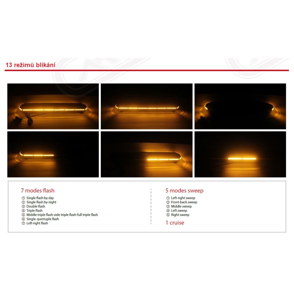 SLIM LED rampa 1530mm, oranžová, 12-24V, 36+216LED, ECE R65