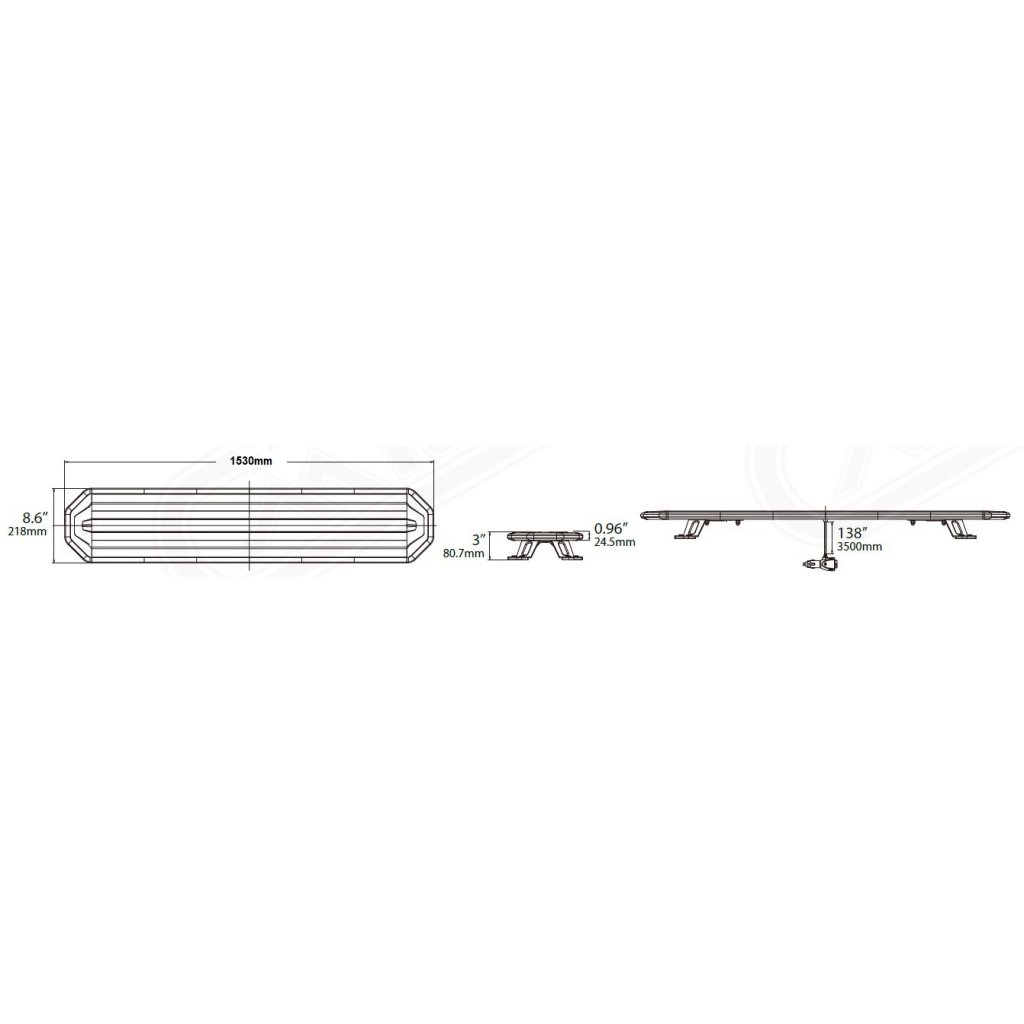 SLIM LED rampa 1530mm, oranžová, 12-24V, 36+216LED, ECE R65