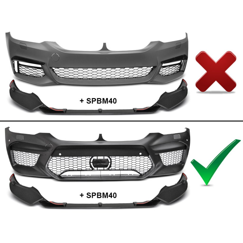 Spoiler pod přední nárazník BMW 5 G30/G31 17- M-performance style, černý matt