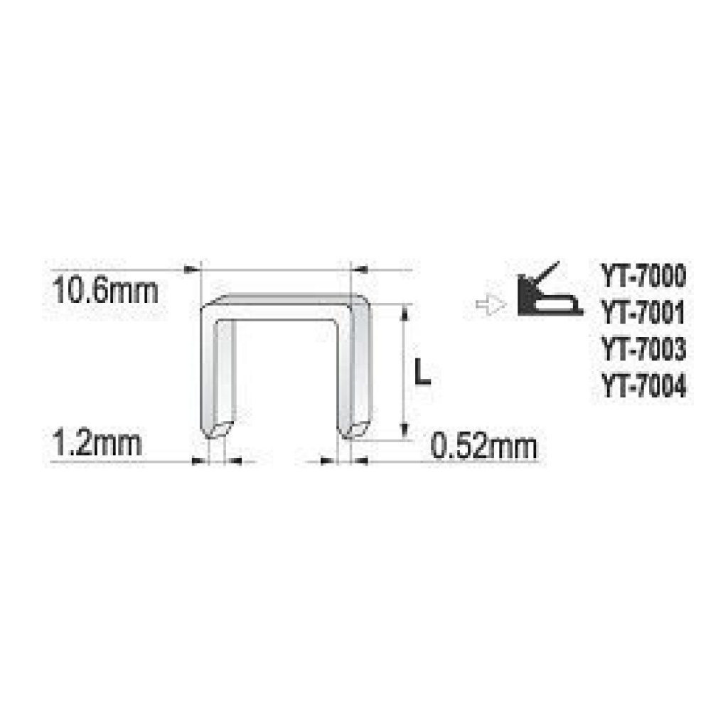 Sponky do sešívačky 14 x 10,6 mm - YT-7026