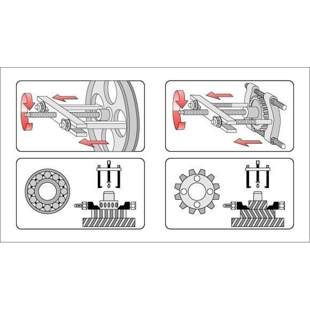 Stahovák dvouramenný 150mm x 105mm s přípravkem - YT-0641
