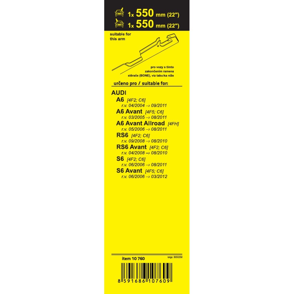 Stěrače FLAT SET (BONE) 550+550mm, 10760
