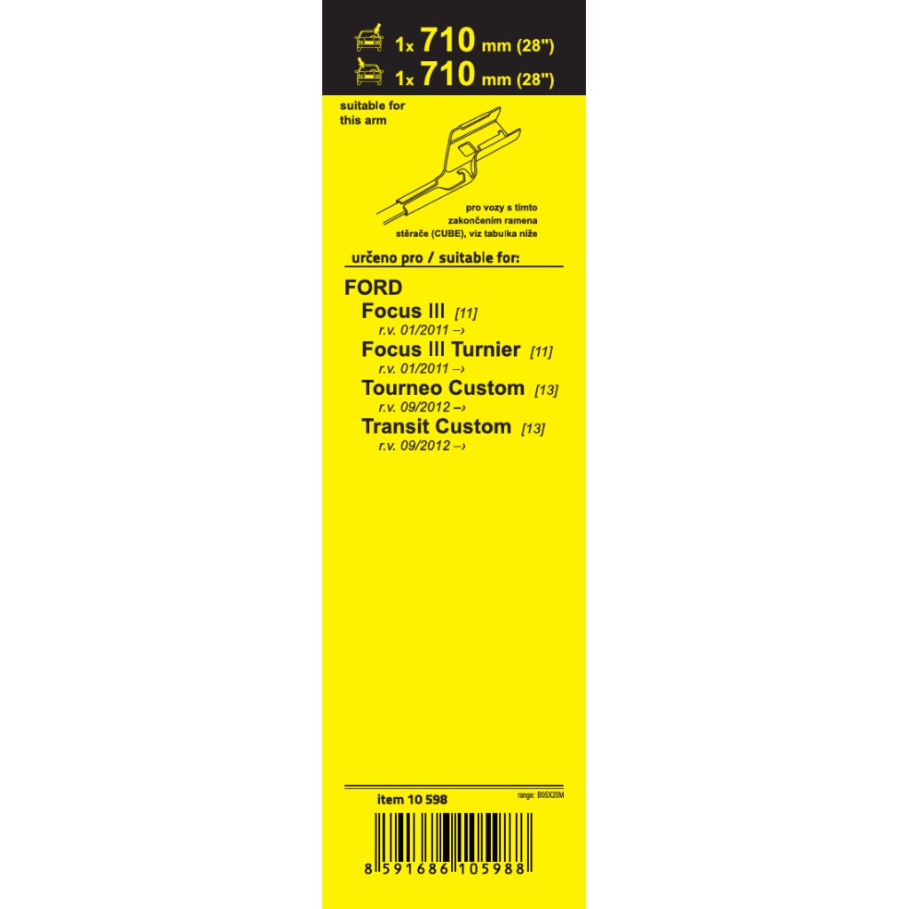 Stěrače FLAT SET (CUBE) 710+710mm, 10598