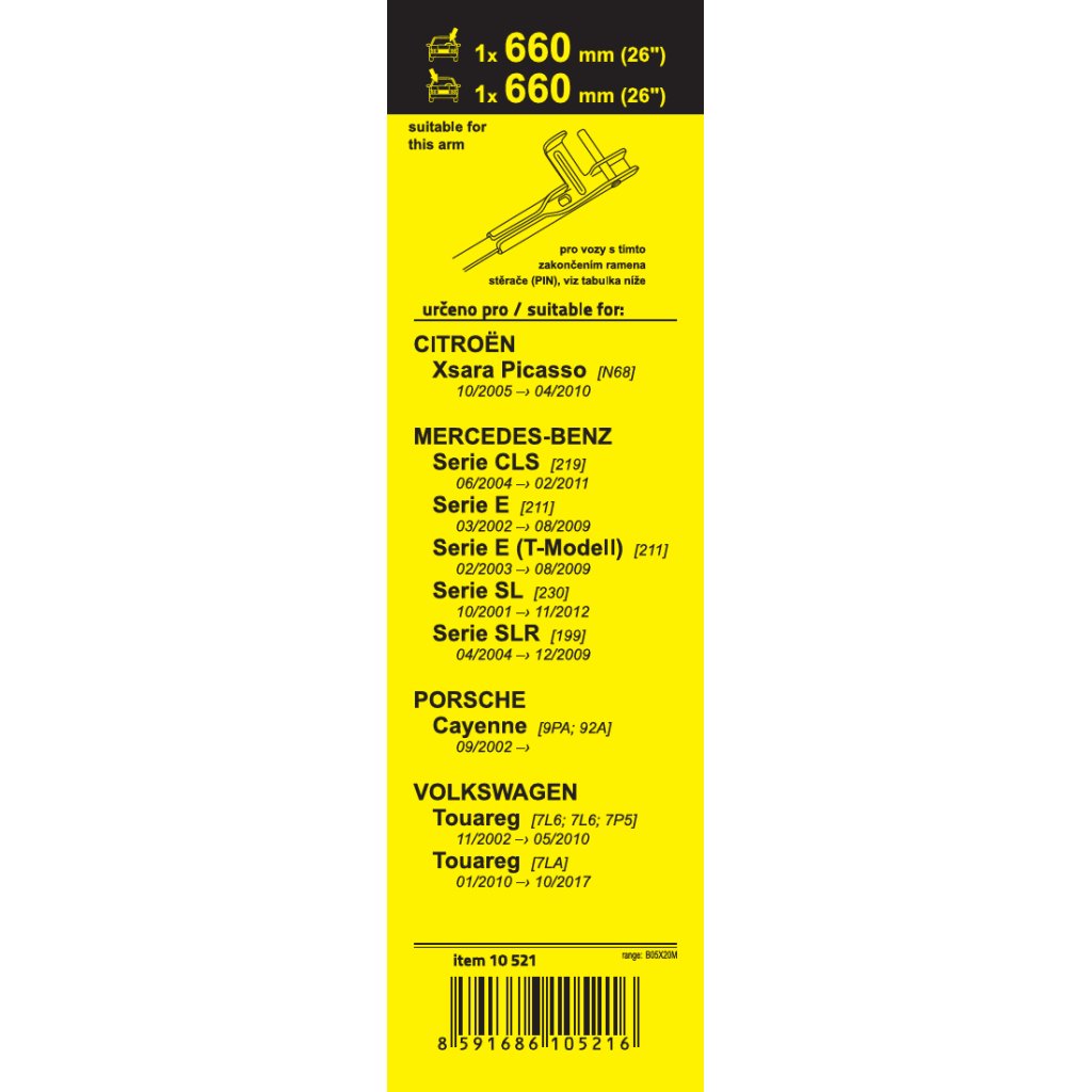 Stěrače FLAT SET PIN 660+660, 10521