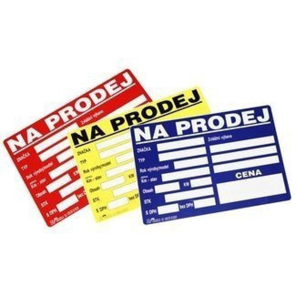 Štítek plastový "NA PRODEJ" - žluto/černý - 724275110