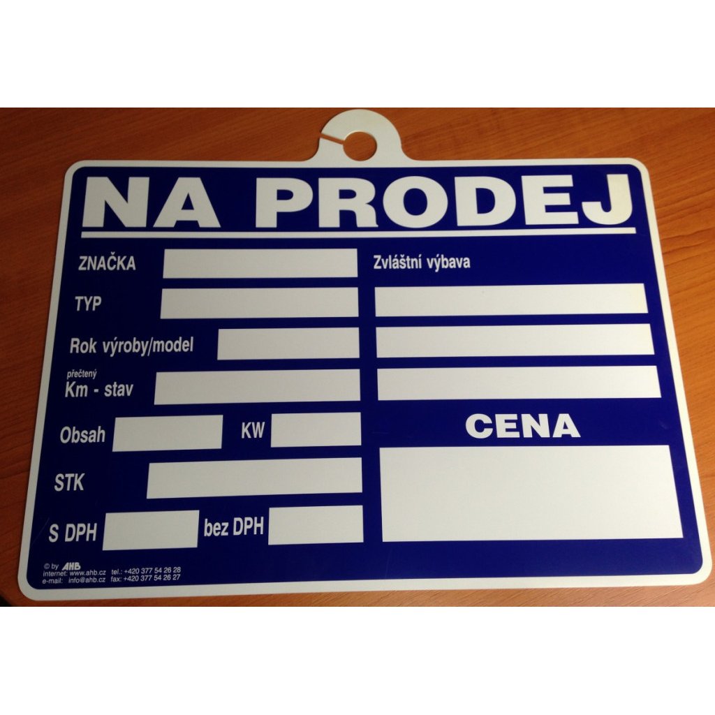Štítek plastový "NA PRODEJ" - žluto/černý - 724275110