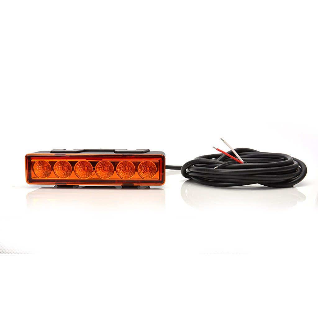 Stroboskopická lampa žlutá 12-24V, 7 funkci, žlutý kryt W117