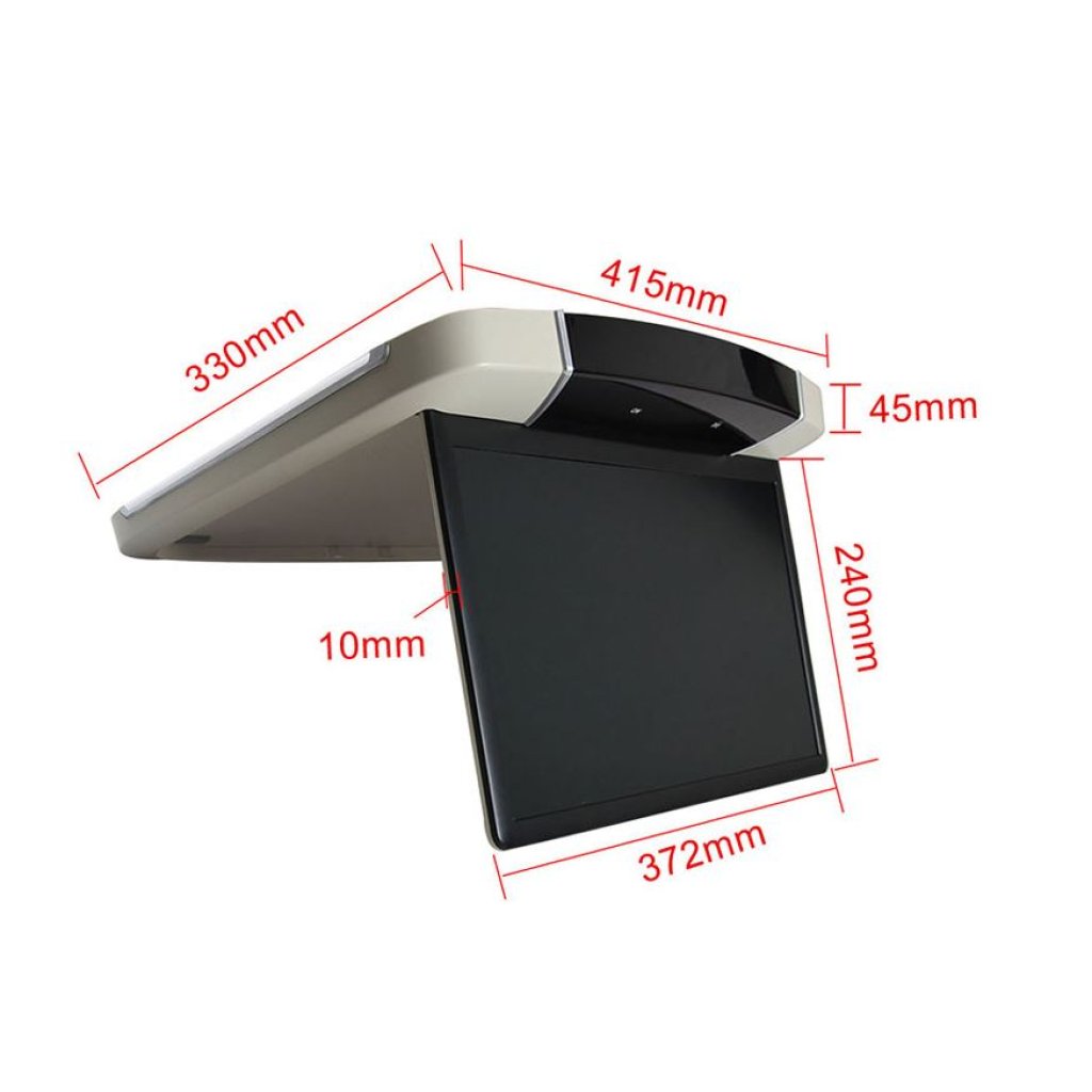 Stropní LCD monitor 15,6" šedý s OS. Android HDMI / USB, dálkové ovládání se snímačem pohybu