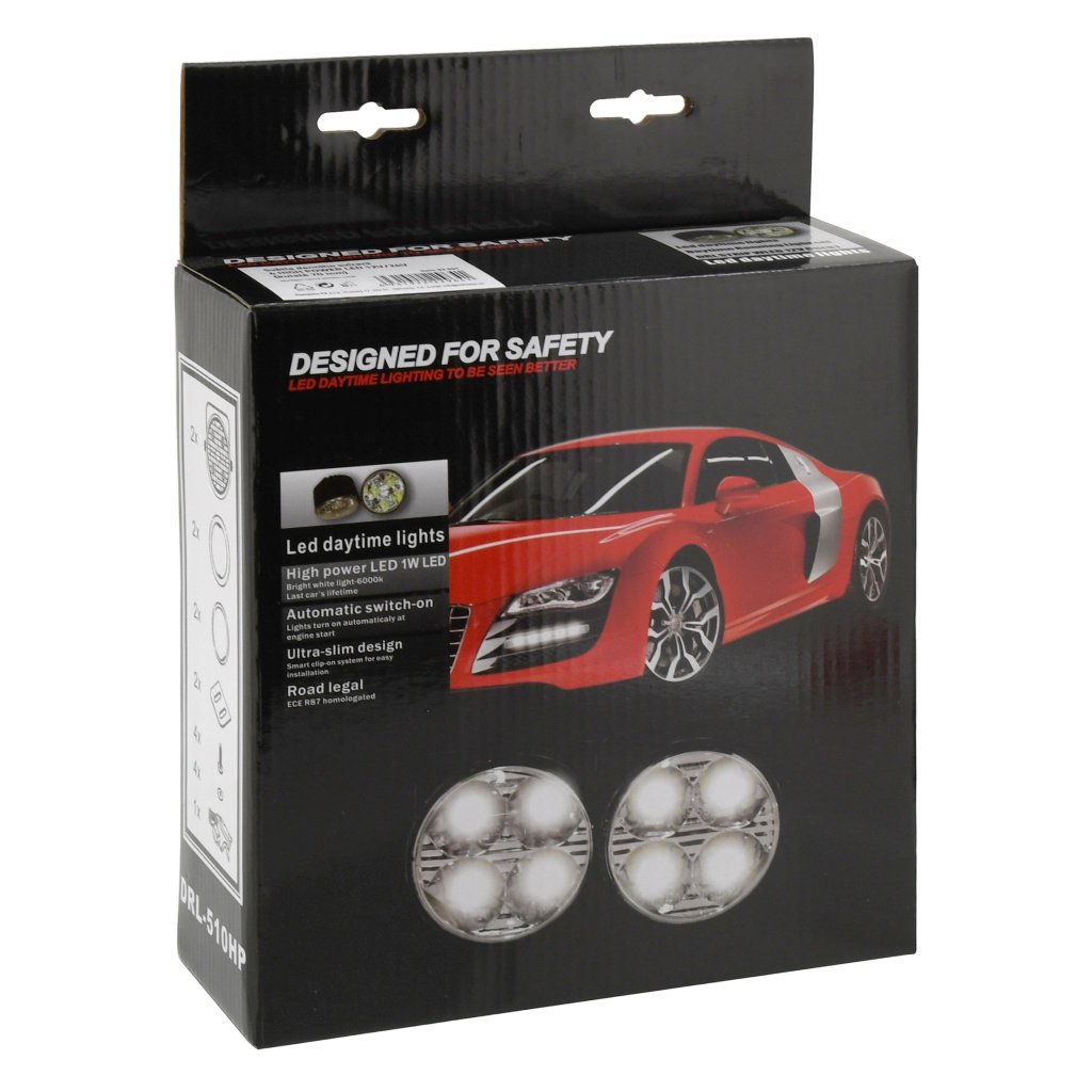 Světla denního svícení 4 HIGH POWER LED 12/24V (kulaté pr.70mm), 33551
