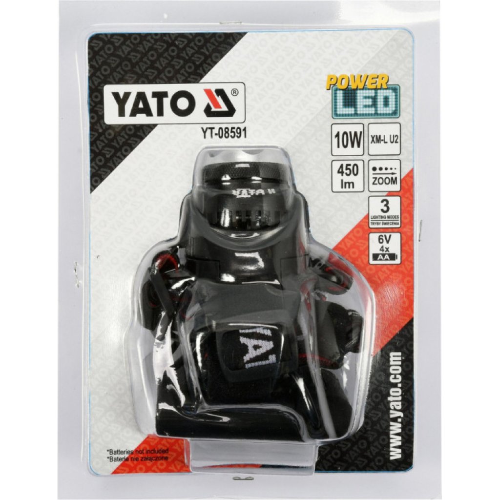 Svítilna čelovka LED XM-L2 CREE 10W, 450 lm - YT-08591