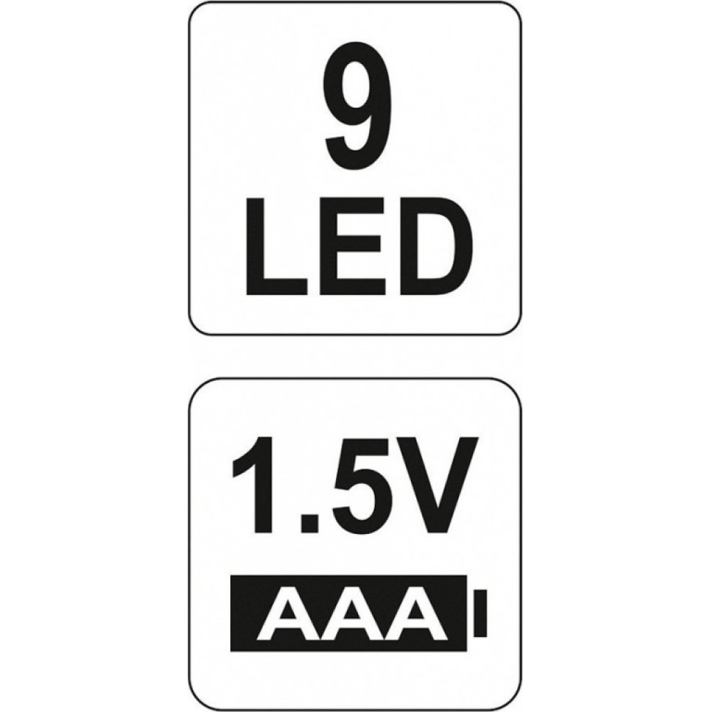 Svítilna kapesní 9 LED (ALU) YT-08570