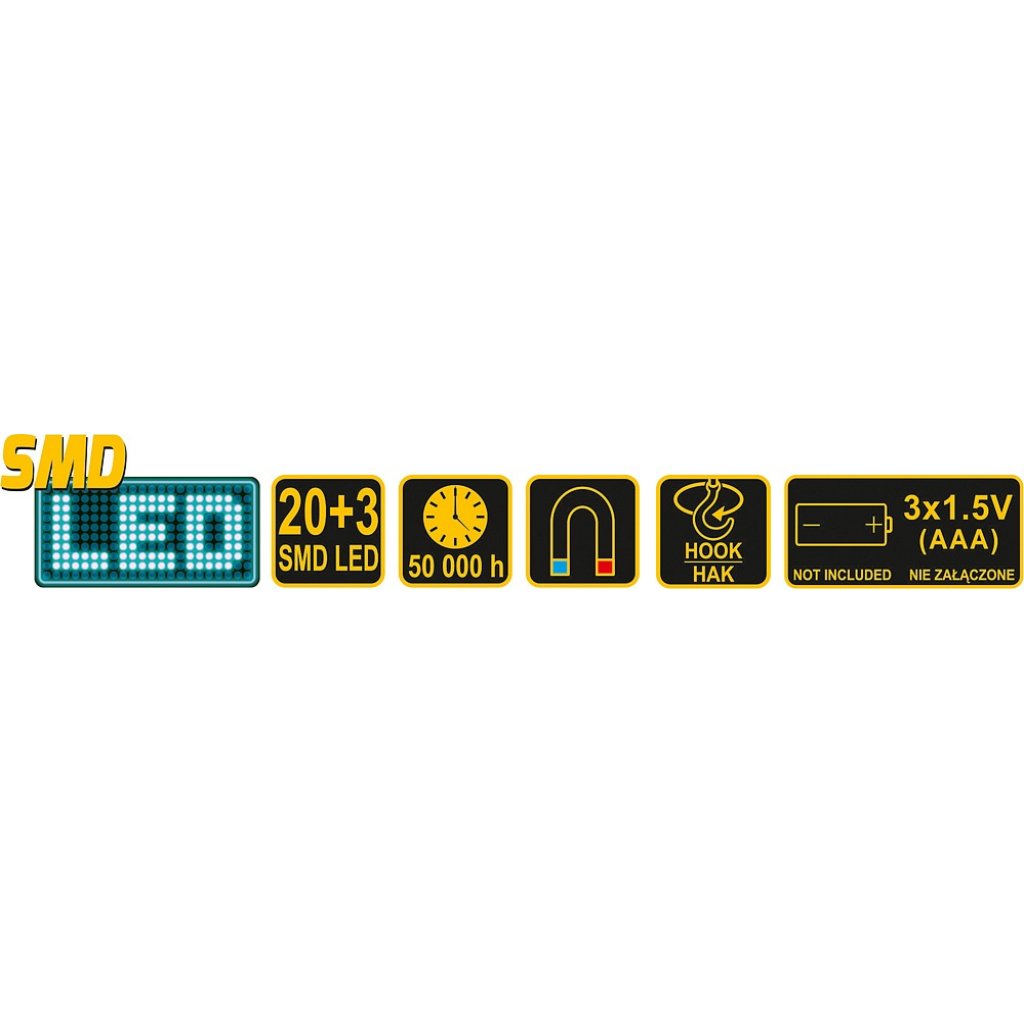 Svítilna otočná 20+3 LED, VOREL