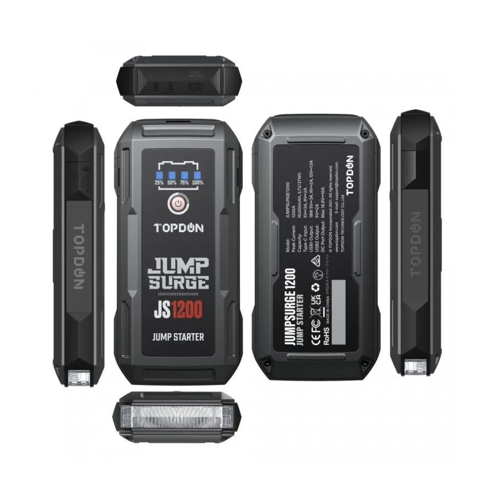 TOPDON Car Jump Starter JumpSurge 1200, 10 000 mAh