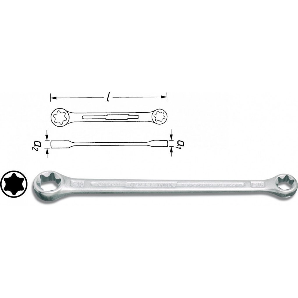 TORX® Oboustranný očkový klíč 609-E20xE24 Hazet (HA024698)