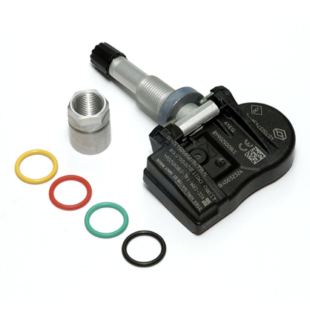 TPMS senzor original Renault (407003743) Conti/VDO EU 433MHz, ventilek hliníkový elox šedý