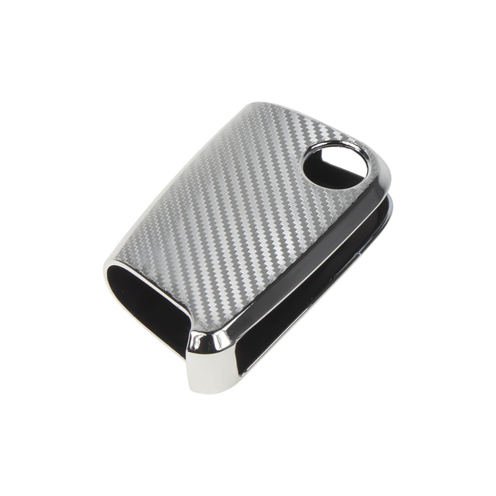 TPU obal pro klíč Škoda, VW, Seat, carbon silver