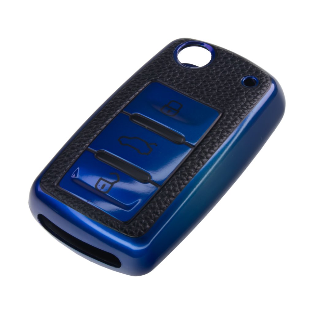 TPU obal pro klíč Škoda, VW, Seat, modrý