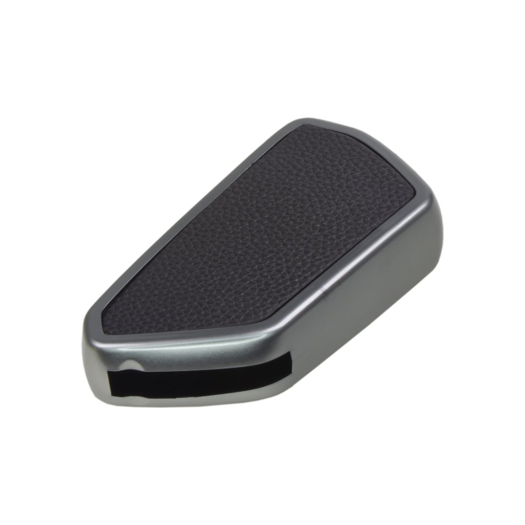 TPU obal pro klíč Škoda, VW, Seat, stříbrný-kůže