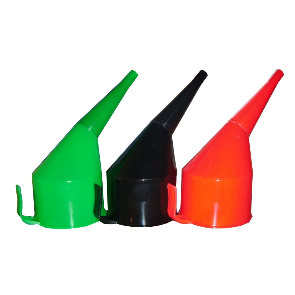 Trychtýř plastový šikmý červený - prů.13cm s držákem, 83097