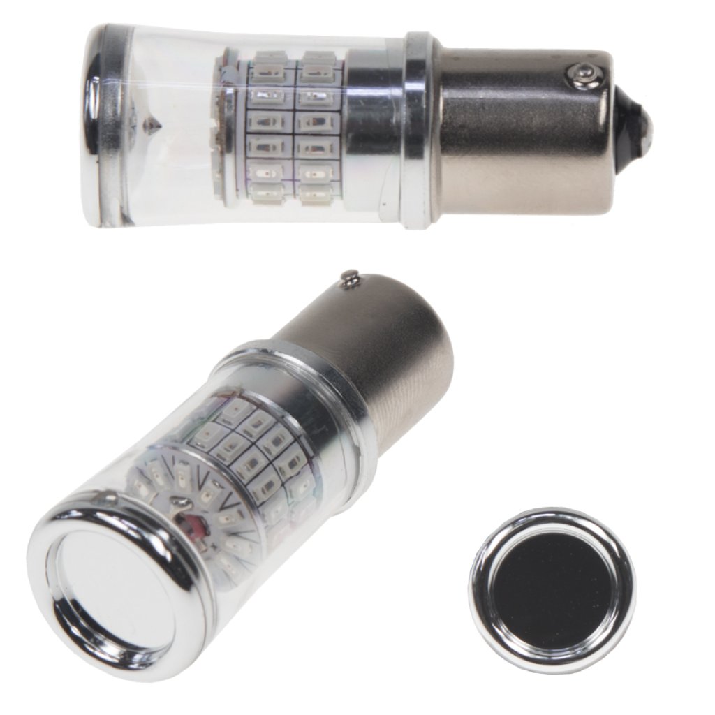 TURBO LED 12-24V s paticí BA15S, 48W červená