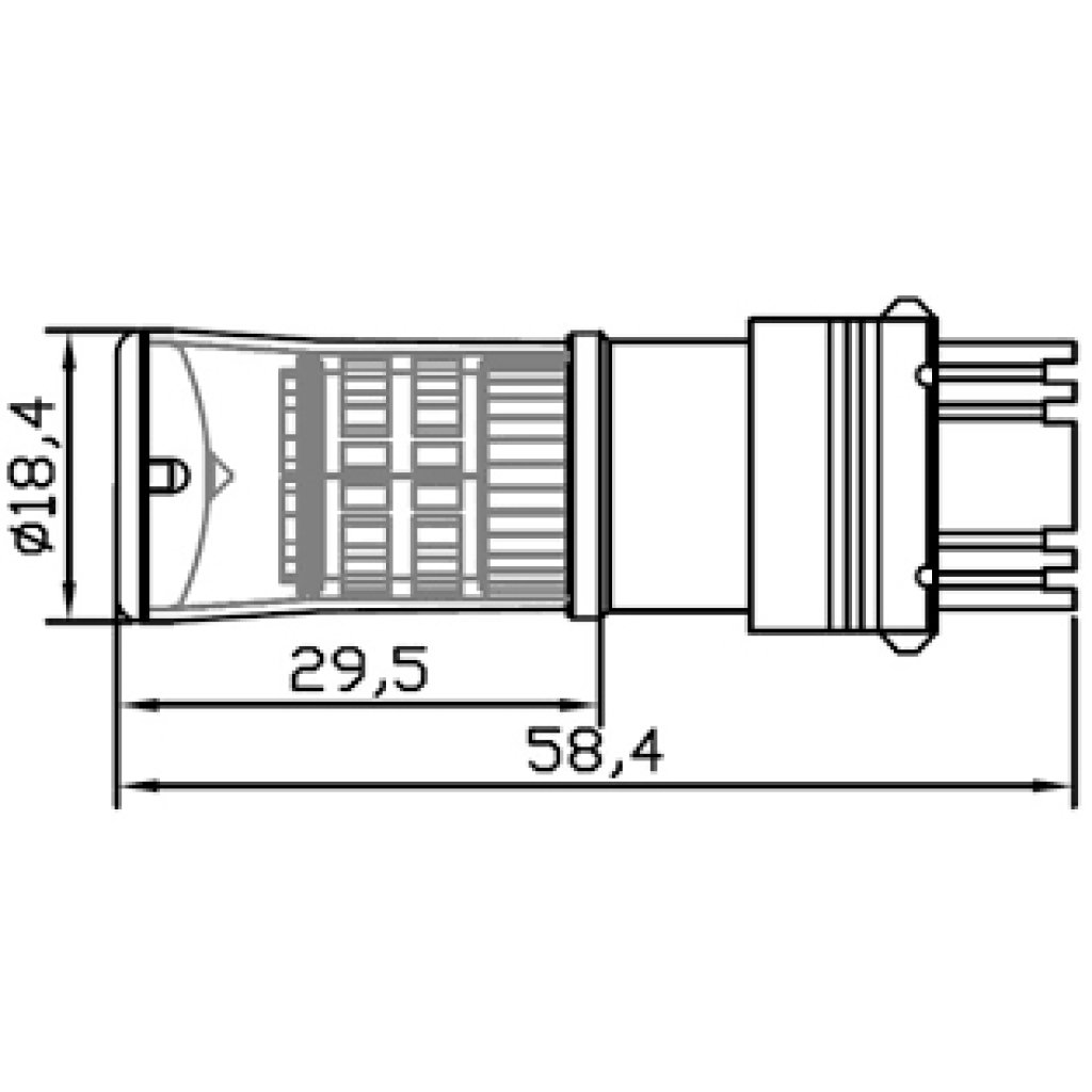 TURBO LED T20 (3157) červená 12-24V, 48W