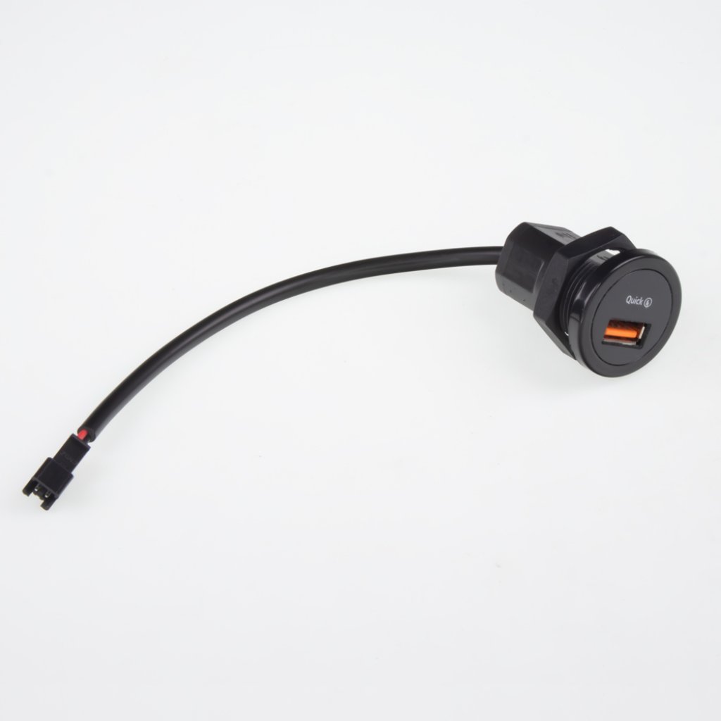 USB nabíječka QC3.0 do panelu, kulatá, 12/24V