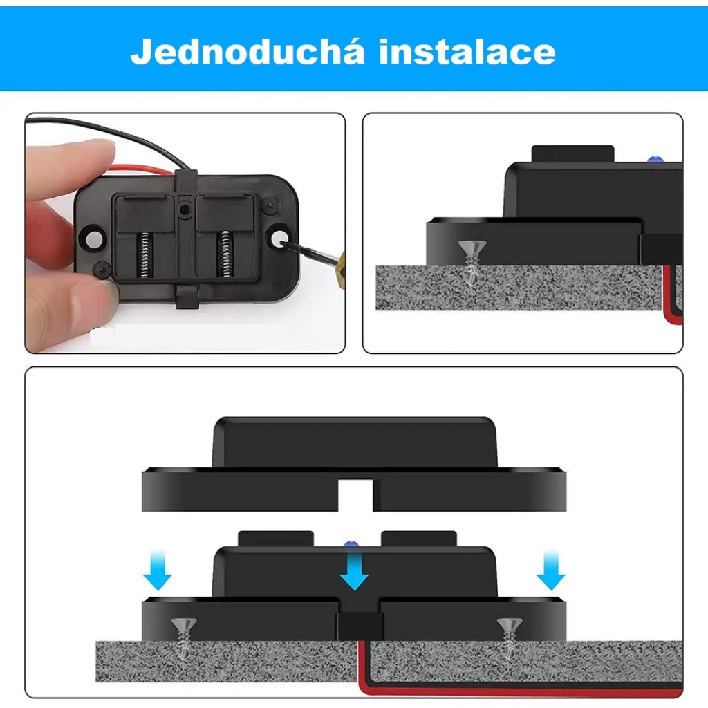 USB QC3.0 + USB-C PD zásuvka 12/24V, montáž na povrch