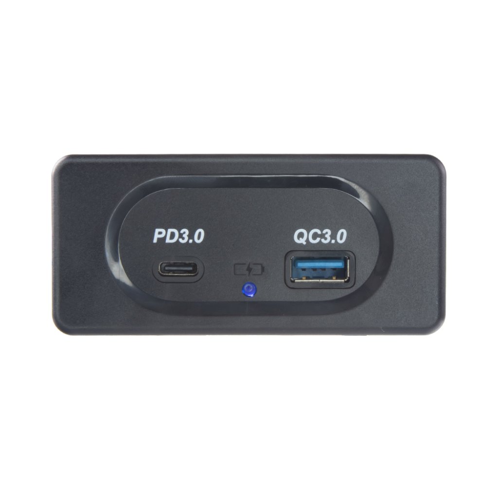 USB QC3.0 + USB-C PD3.0 zásuvka 12/24V, montáž na povrch