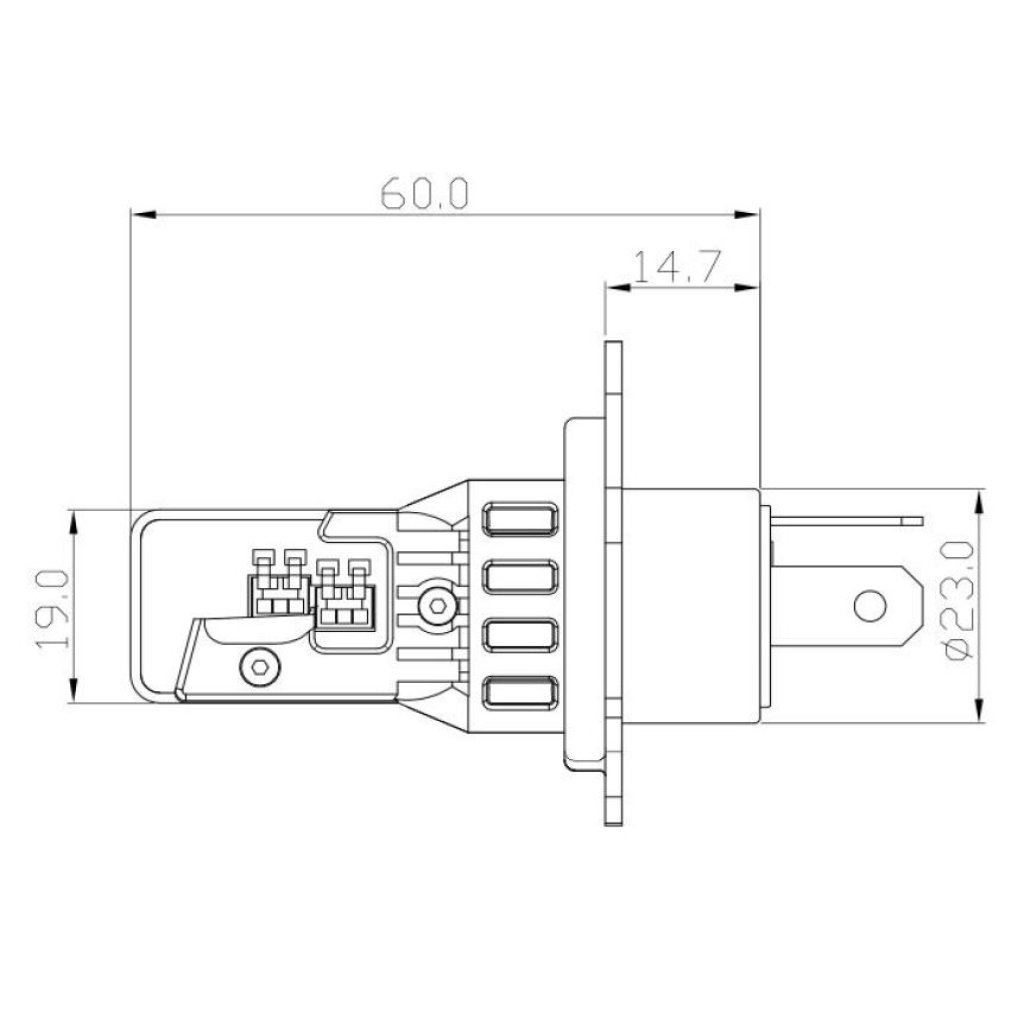 V22 TST LED H4 bílá, 12/24V, 6000LM