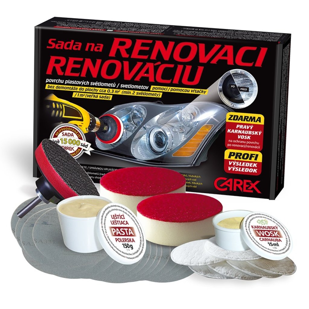 Velká sada na renovaci a leštění světlometů CAREX 04002