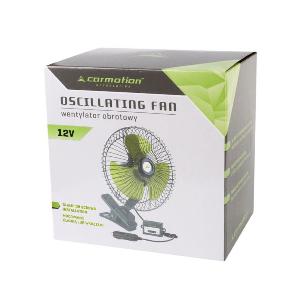 Ventilátor 12V/20W kovový pr.20cm s klipsem, 86337