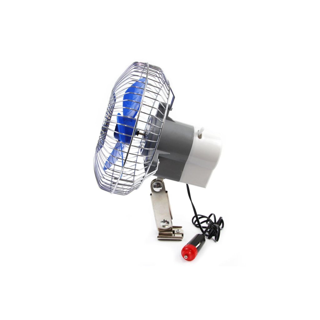 Ventilátor 12V kovový pr.20cm s montáží na klips/šroub, 01104