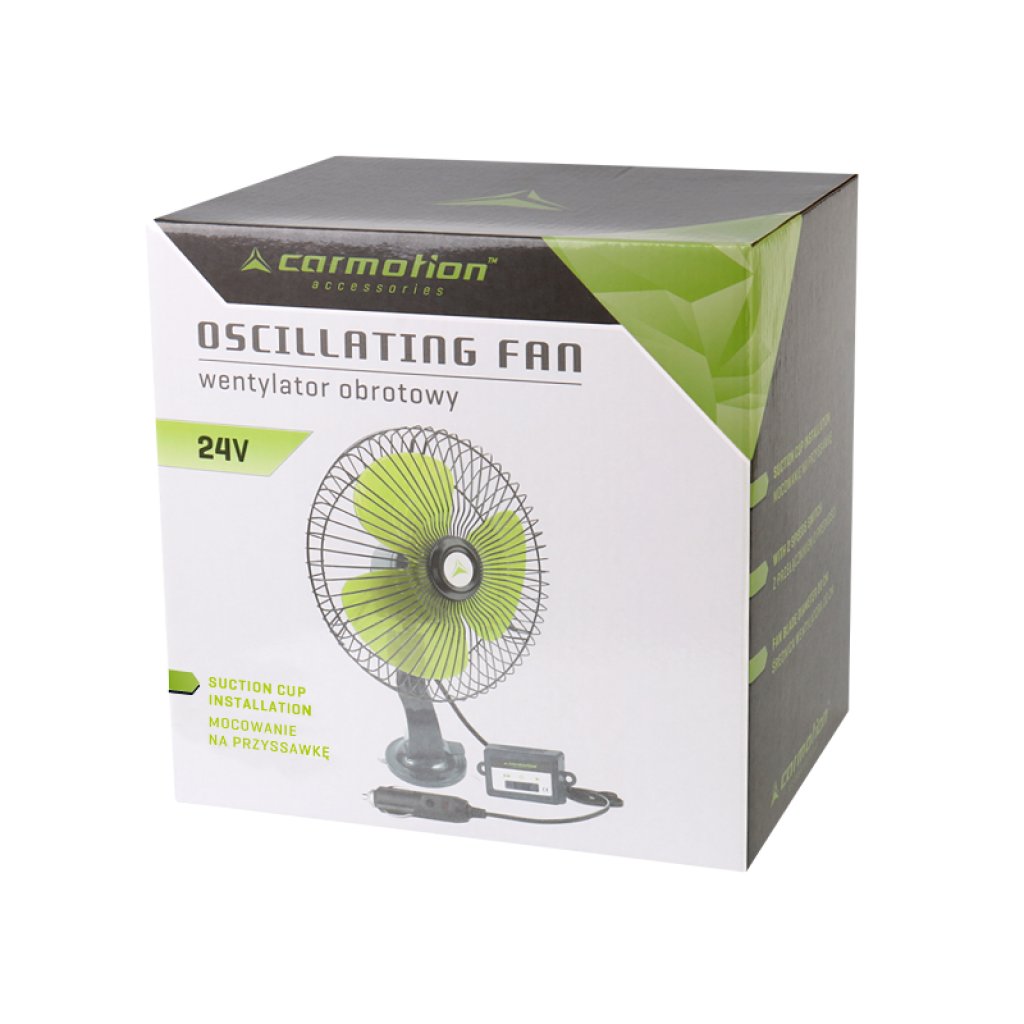 Ventilátor 24V/21W kovový, pr.20cm na přísavku, 86340