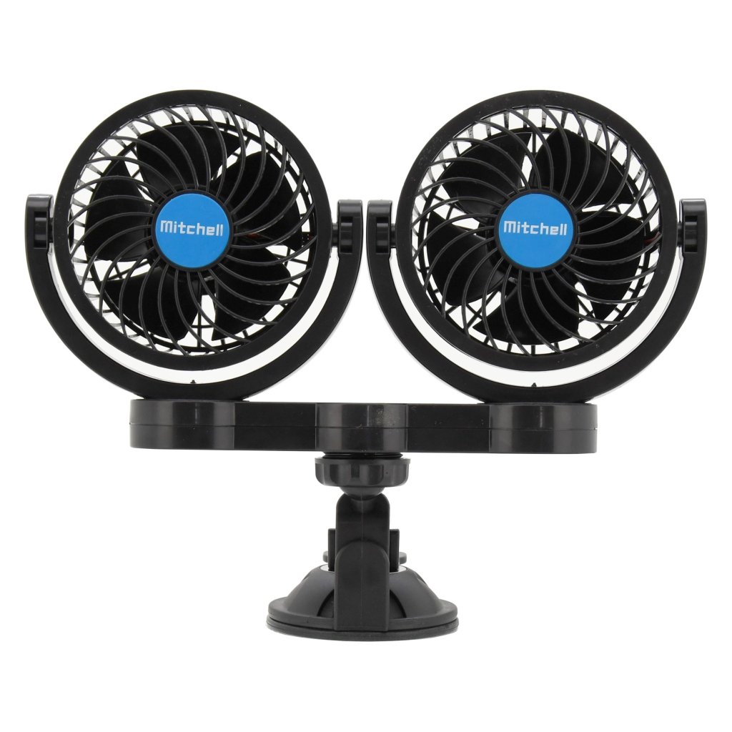 Ventilátor MITCHELL DUO 2x108 mm 12V na přísavku, 07222