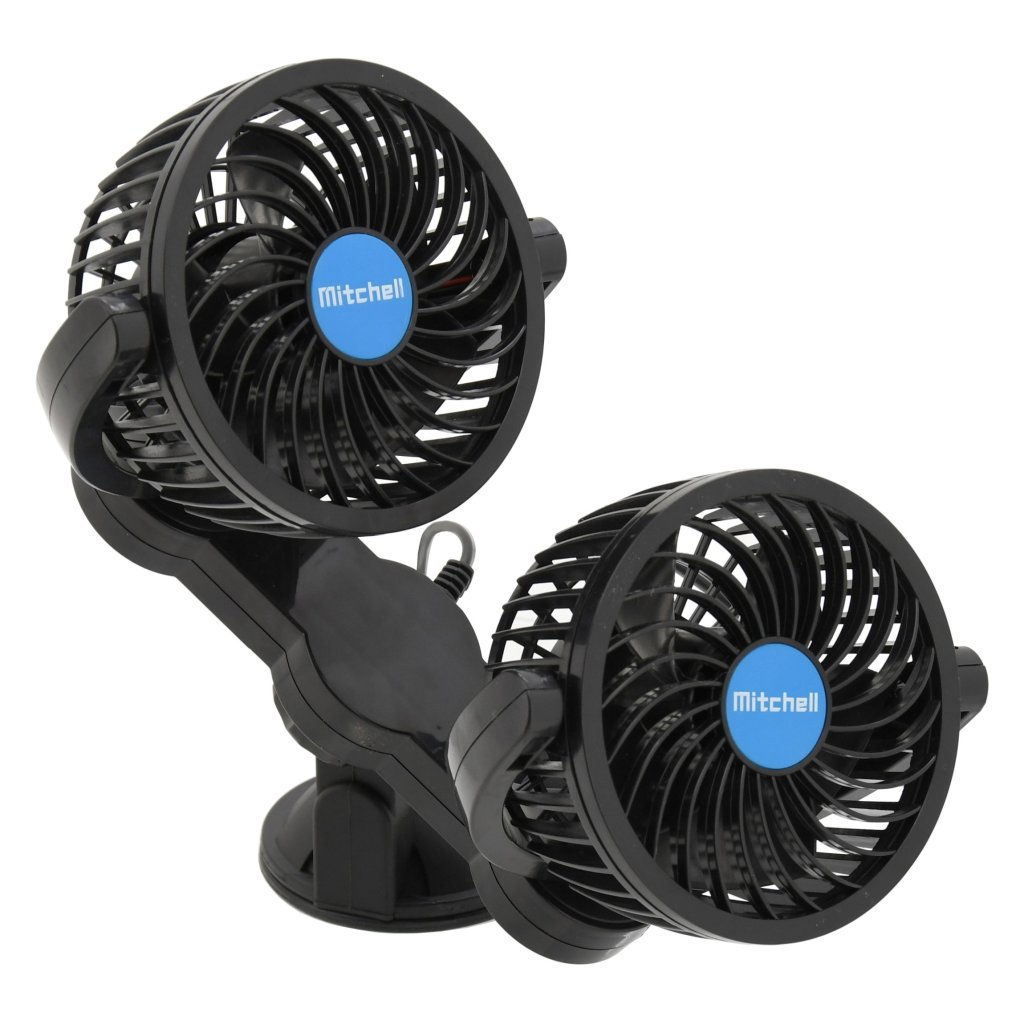 Ventilátor MITCHELL DUO 2x108 mm 12V na přísavku, 07222