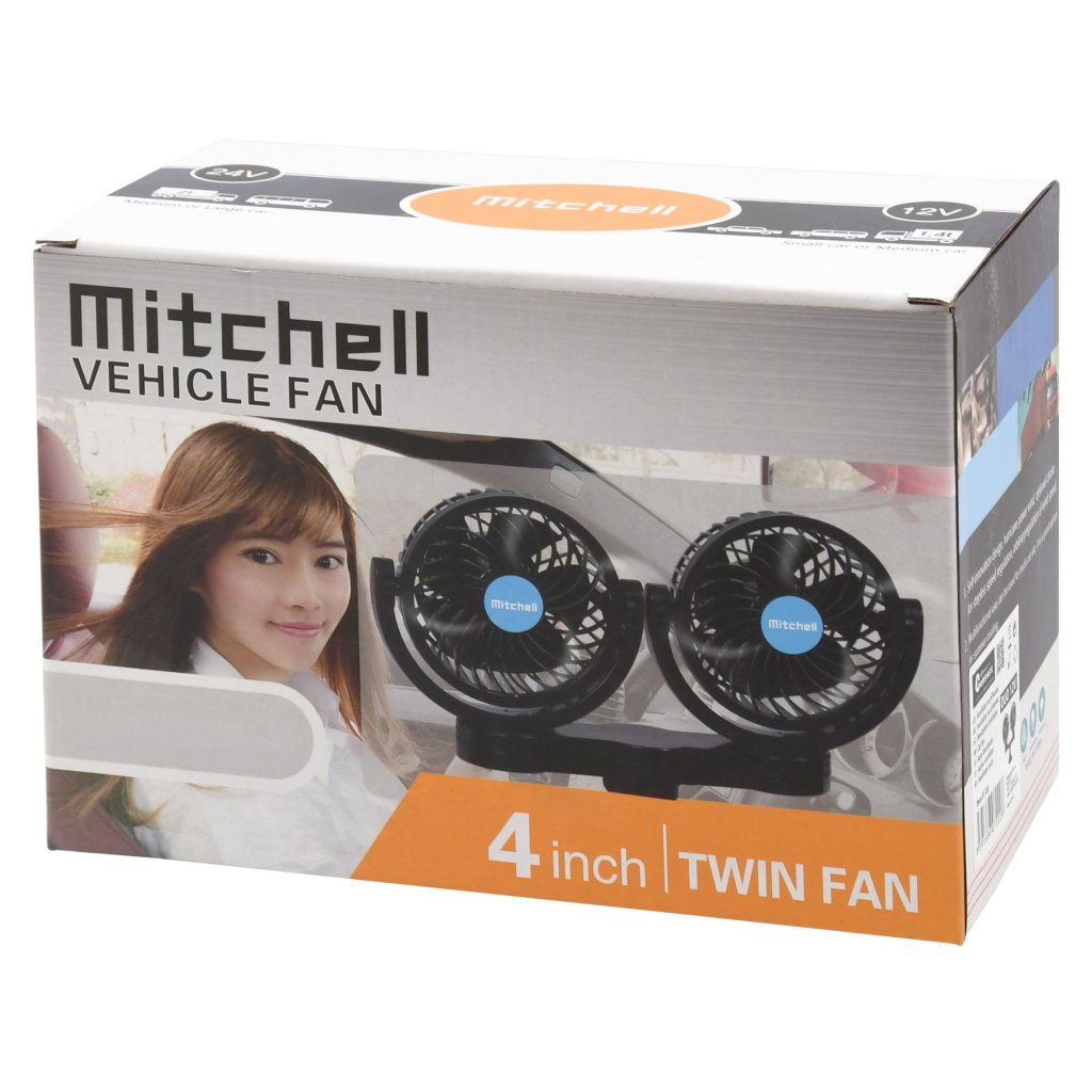 Ventilátor MITCHELL DUO 2x108 mm 12V na přísavku, 07222